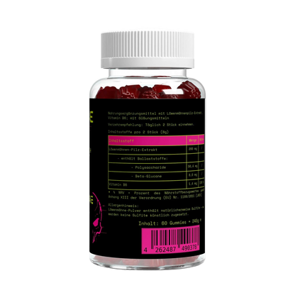 Löwenmähne + Vitamin B6 Gummies - 60 Stk.